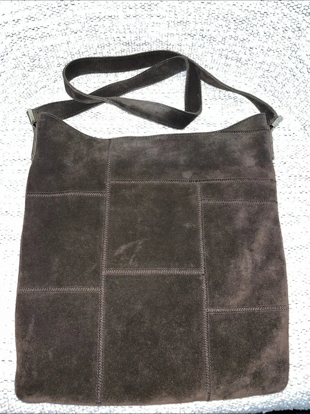 Banana Republic Vintage Brown Suede Patchwork Shoulder Bag